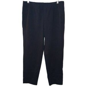 J.JILL Medium Petite Black Ponte Rayon Stretch Knit Slim Leg Elastic Waist Pants